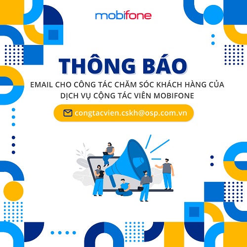 Cộng tác viên MobiFone thông báo email cho công tác chăm sóc khách hàng của dịch vụ